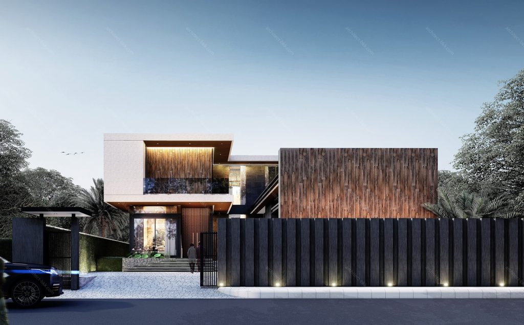 แบบบ้านโมเดิร์น 2 ชั้น,  แบบบ้าน modern style, แบบบ้านสองชั้น, แบบบ้าน 4 ห้องนอน, แบบบ้าน 4 ห้องนอน 5 ห้องน้ำ, แบบบ้าน 