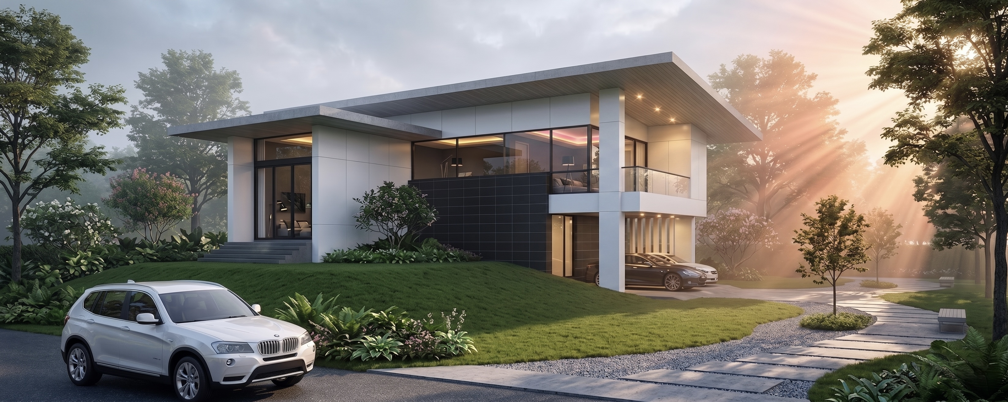 แบบบ้านโมเดิร์น 2 ชั้น,  แบบบ้าน modern style, แบบบ้านสองชั้น, แบบบ้าน 3 ห้องนอน, แบบบ้าน 3 ห้องนอน 4 ห้องน้ำ, แบบบ้าน 